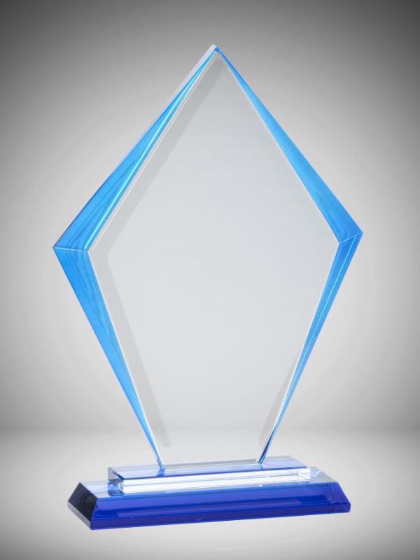 BEG02A Blue Edged Glass Arrowhead 20cm