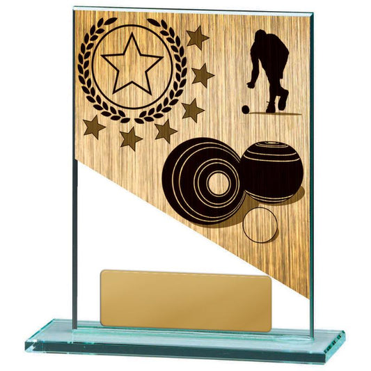BG01A-PS58A Lawn Bowls Theme on Glass 13cm
