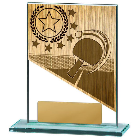 BG01A-PS59A Table Tennis Theme on Glass 13cm