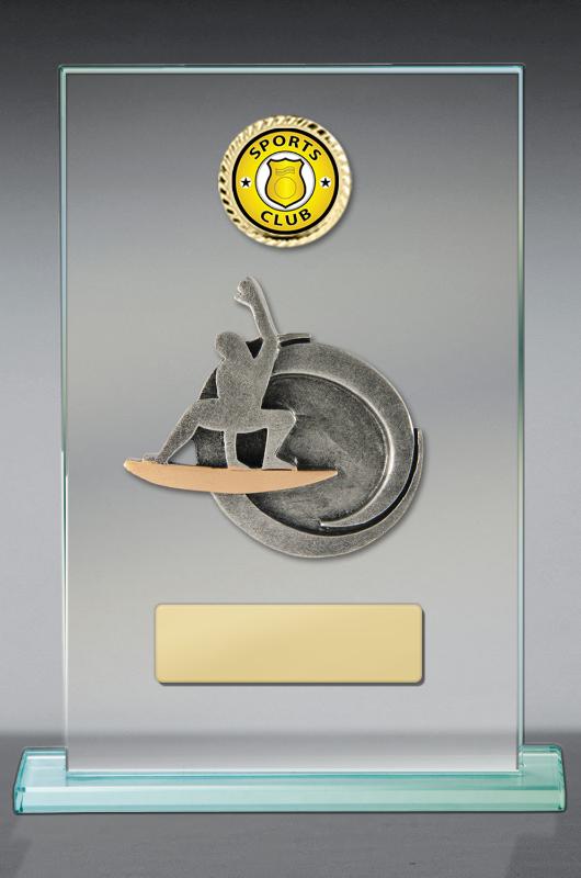 BG01B-CF70G Surfing Theme on Glass 15cm
