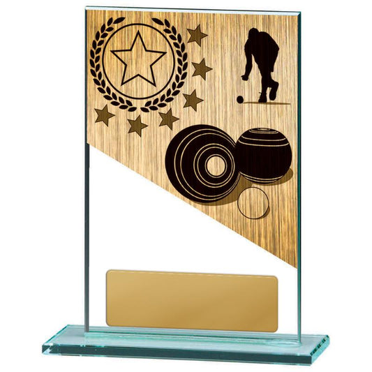 BG01B-PS58A Lawn Bowls Theme on Glass 15cm