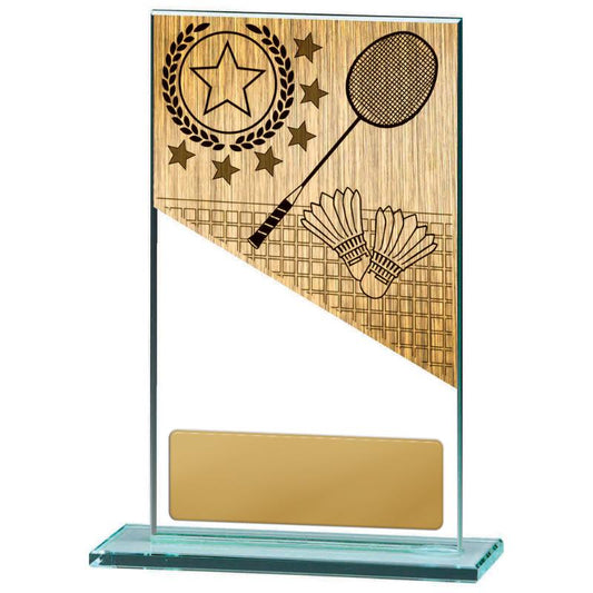 BG01C-PS57A Badminton Theme on Glass 17cm