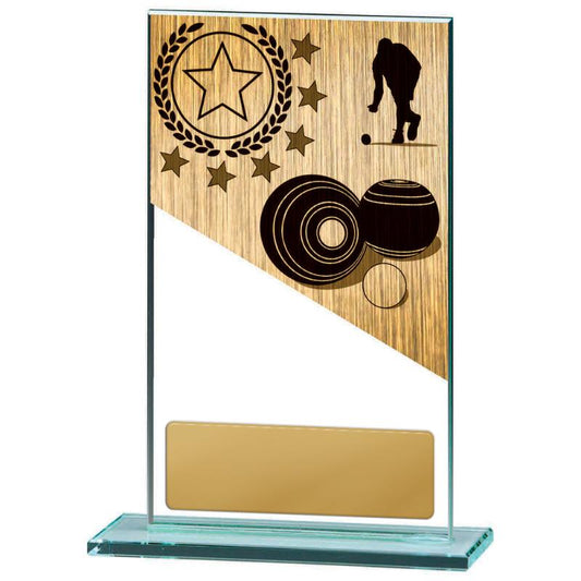 BG01C-PS58A Lawn Bowls Theme on Glass 17cm