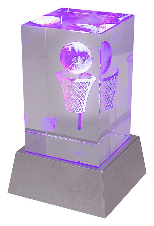 CBLH891 Netball Light Up Crystal 11cm
