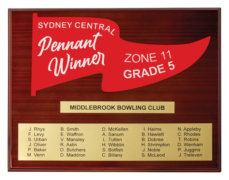 LP12-CCP-12R Colour Concept Pennant Winner Plaque - Red / White 38cm