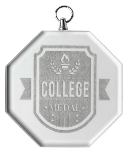 CM608 Glass Medal - Octagon 5cm