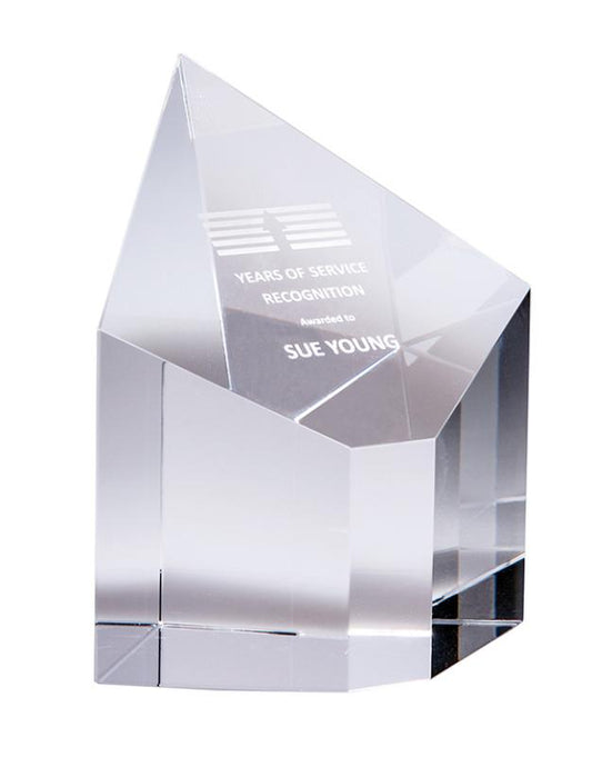 CR06A Crystal Clarity Series- 5 sided squat cube 12cm