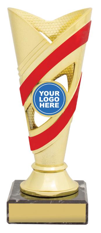 DF4287 Dance Curve Cups - Gold / Red 17cm