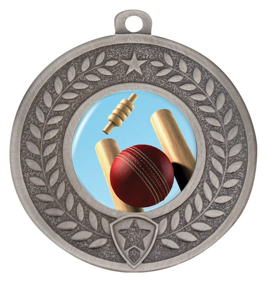 DMC401S Distinction Cricket Theme Medal Silver