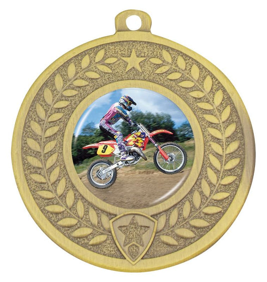 DMK117G Distinction Motorcross Medal Gold 5cm