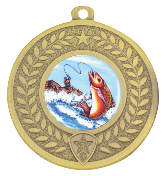 DMK77G Distinction Fishing Medal Gold 5cm