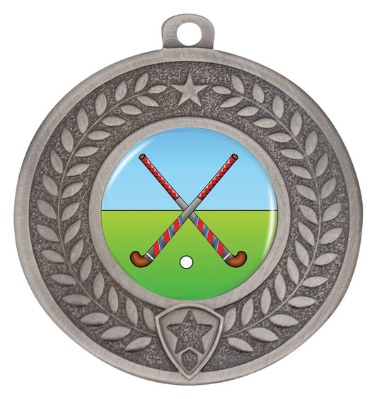 DMK96S Distinction Cross Sticks Medal Silver 5cm