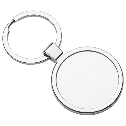 E1301 Shiny Metal Keychain with Split Ring. Presented in Black 2 Part Gift Box 3.5cm