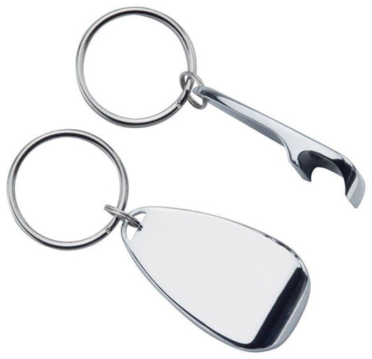E177 Metal / nickel bottle opener keyring 4.8cm