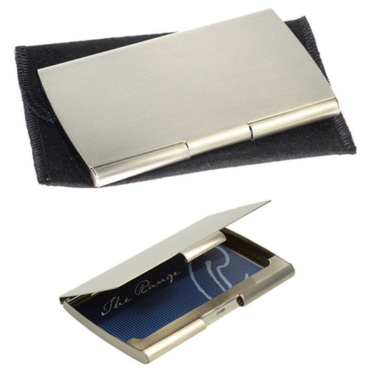 E8839 Metal silver / nickel business card holder 10cm