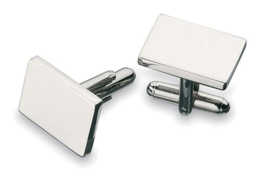 E8988 Nickel plated plain cufflinks 1.8cm