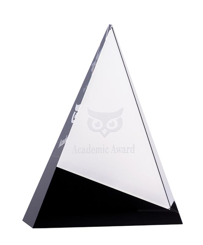EBONY1 Black and Clear Crystal - Triangle 19cm