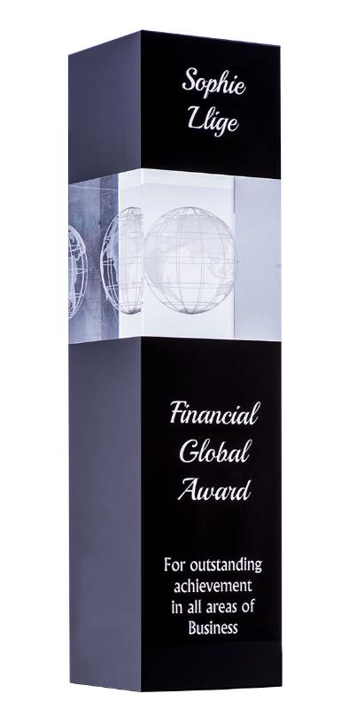 GL04B Black Crystal Globe 21cm