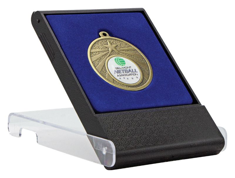 H165 Medal Box for 50mm Medal - Clear Cover 13cm