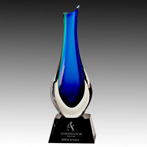 Crystal Vase Blue & Turquoise