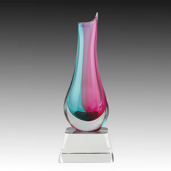 Crystal Vase Pink & Turquoise