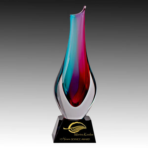 Crystal Vase Pink & Turquoise