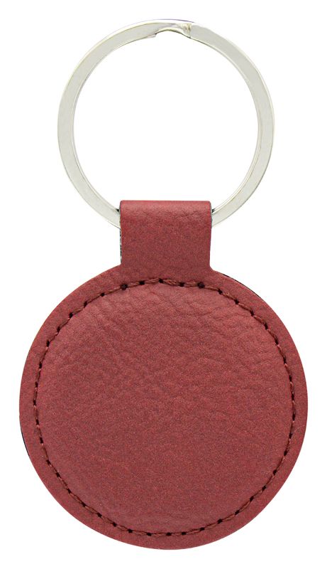 LE106 Leatherette Keychain Circle - Rose