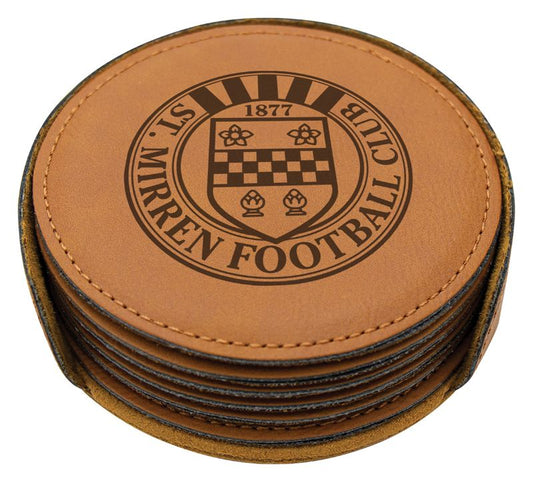 LE261 Leatherette Coaster Set Circle x 6 10cm