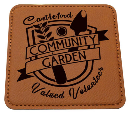 LEC21 Leatherette Coaster Rawhide