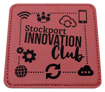 LEC26 Leatherette Coaster Rose