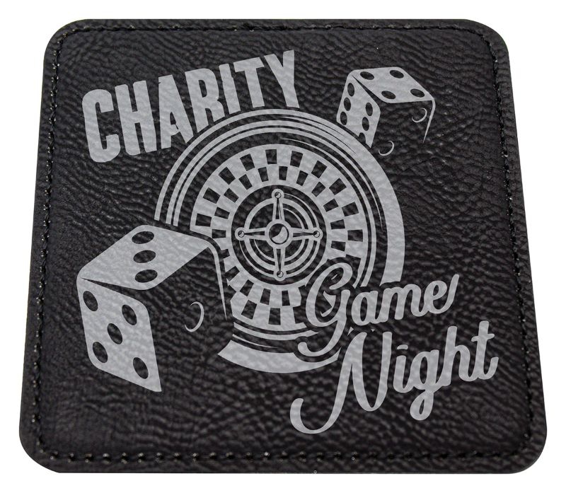 LEC27 Leatherette Coaster Black