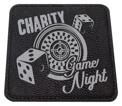 LEC27 Leatherette Coaster Black