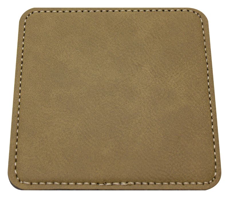 LEC28 Leatherette Coaster Khaki
