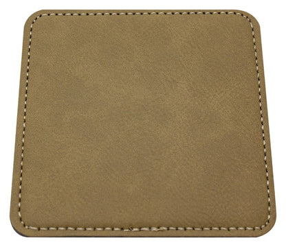 LEC28 Leatherette Coaster Khaki