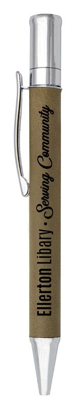 LEP08 Leatherette Khaki Pen with Chrome Finish