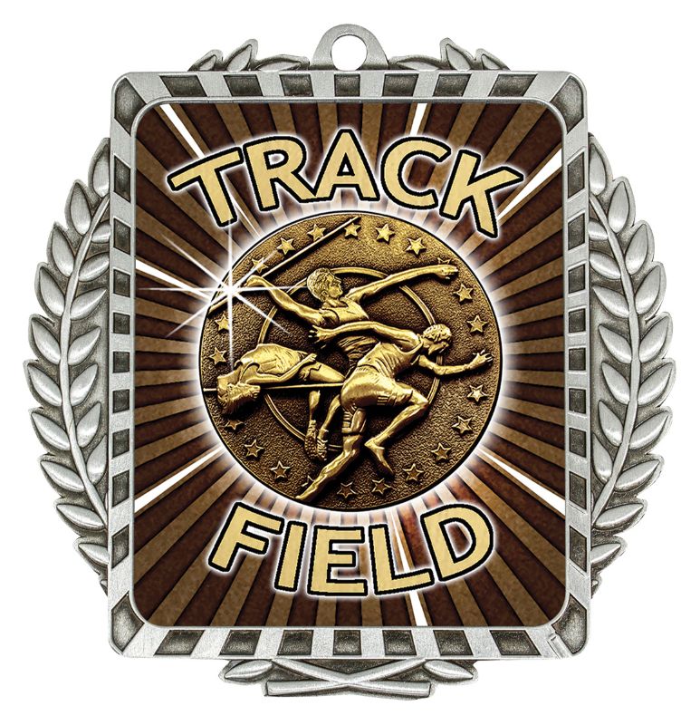 LWM041S Lynx Wreath Track & Field Silver