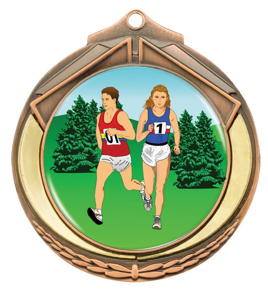 M432B-K18 Shield Medal Running Bronze