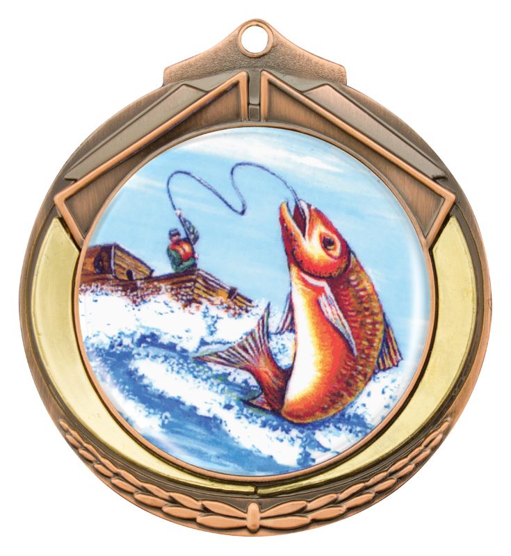 M432B-K77 Fishing Bronze Medal 7cm