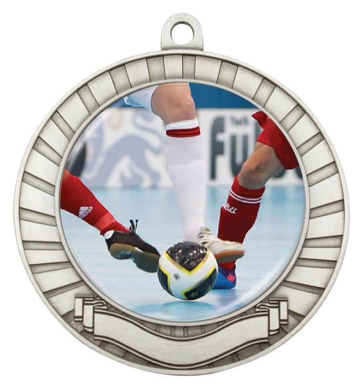 MCY041S Eco Scroll Indoor / Futsal Medal Silver