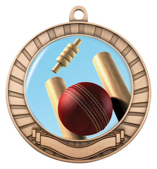 MCY401B Eco Scroll Cricket Theme Medal Bronze