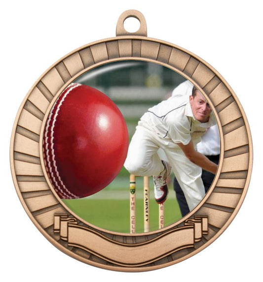 MCY403B Eco Scroll Cricket Bowling Medal Bronze