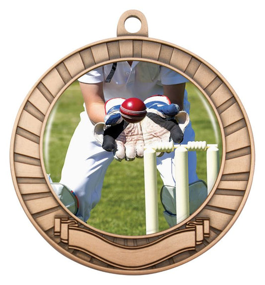 MCY405B Eco Scroll Cricket Wicketkeeper Medal Bronze