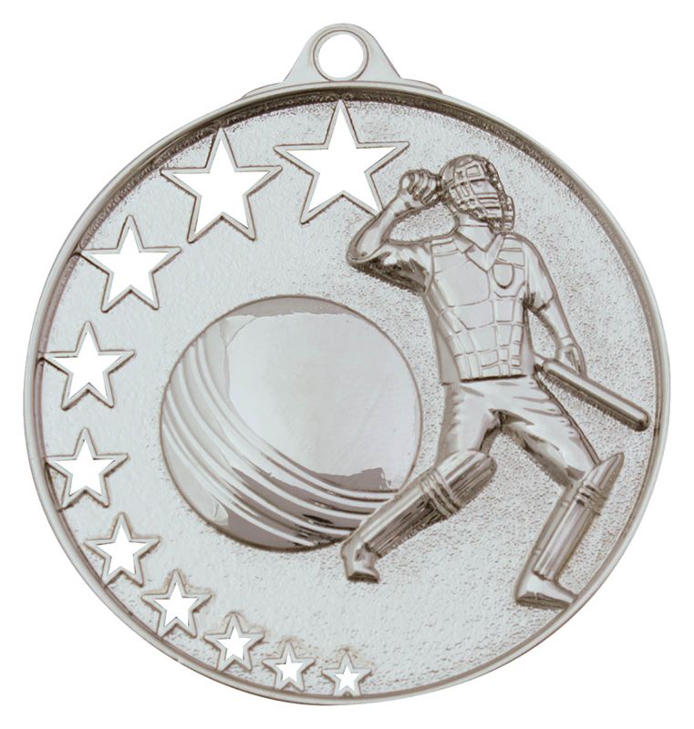 MH910S Cricket Stars Medal Silver
