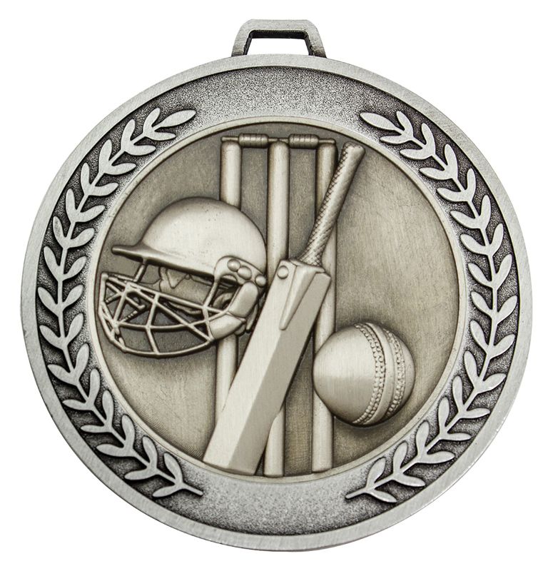 MMJ540S Prestige Cricket Silver Medal 7cm