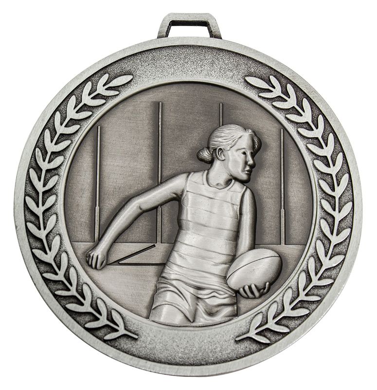 MMJ587S Prestige Aussie Rules Female Silver Medal 7cm