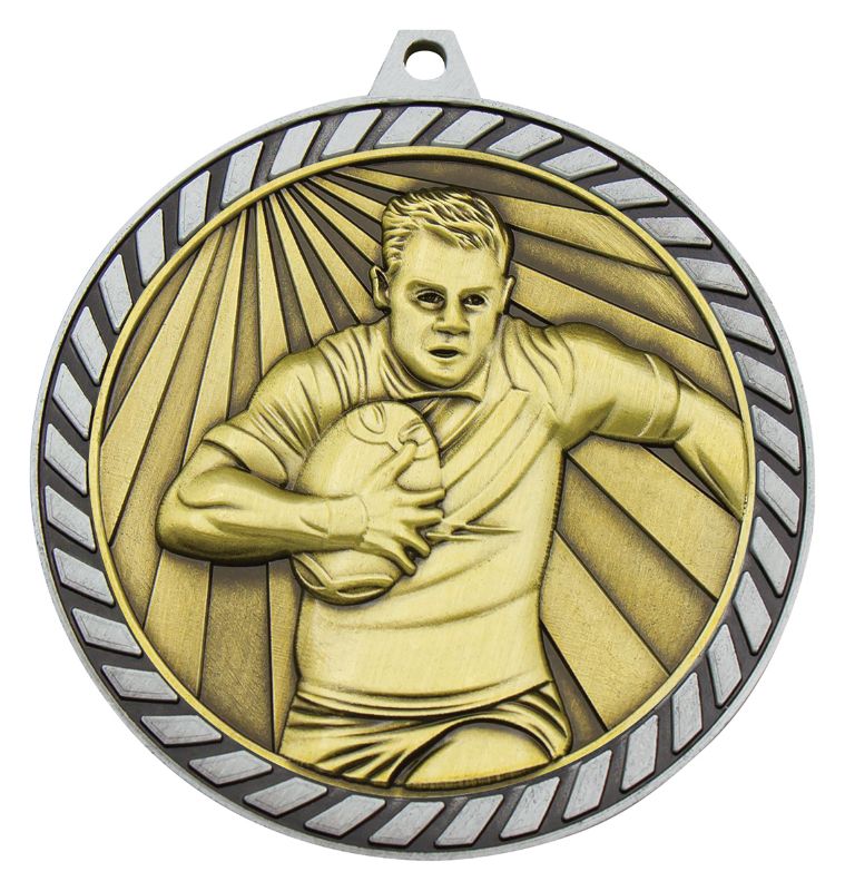 MMV615S Venture Rugby Male Silver Medal 6cm