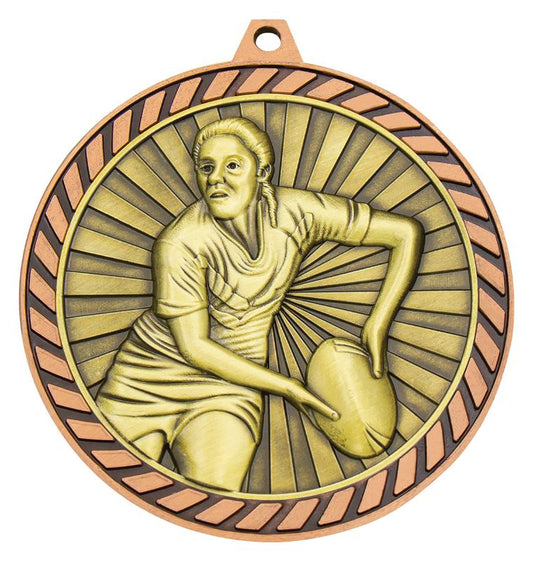 MMV616B Venture Rugby Female Bronze Medal 6cm
