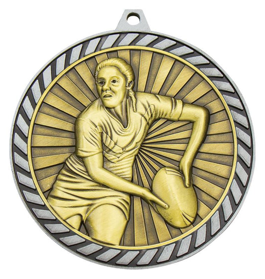 MMV616S Venture Rugby Female Silver Medal 6cm