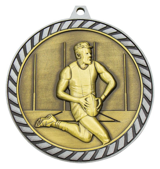 MMV686S Venture Aussie Rules Male Silver Medal 60mm