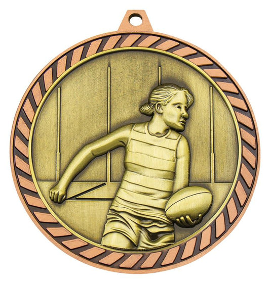 MMV687B Venture Aussie Rules Female Bronze Medal 60mm